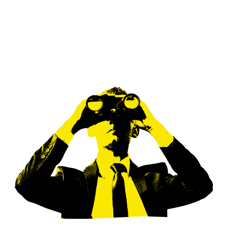 SEO for engineering and technology companies - an image of a person looking through binoculars