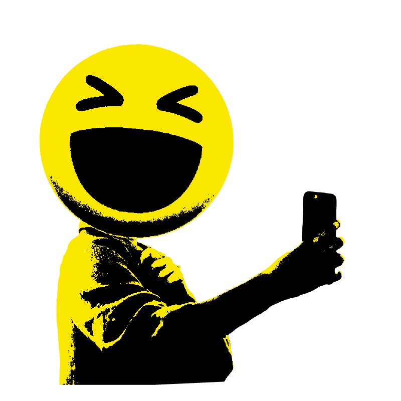 tech influencer marketing by an influencer with an emoji as a head